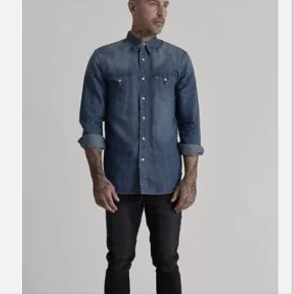 NWT Men's One Teaspoon Django Western Denim Shirt in Large - Picture 7 of 9